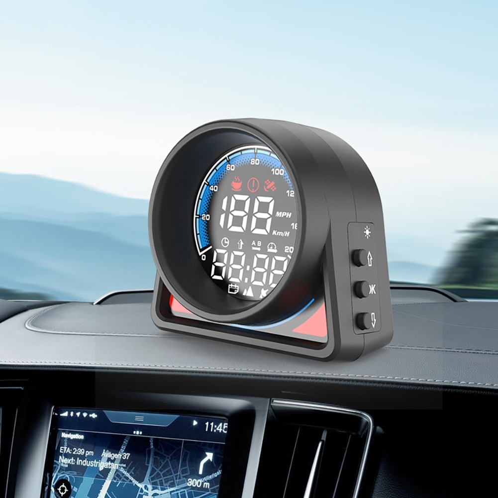 º    GPS HUD   ÷, 2.4 ġ ȭ 5-24V USB  ڵ ׼